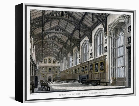 Interior of Christ Church Hall, Oxford University, C1830S-JH Le Keux-Framed Premier Image Canvas