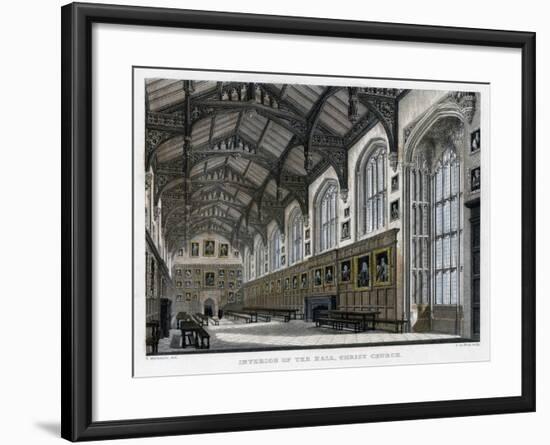 Interior of Christ Church Hall, Oxford University, C1830S-JH Le Keux-Framed Giclee Print