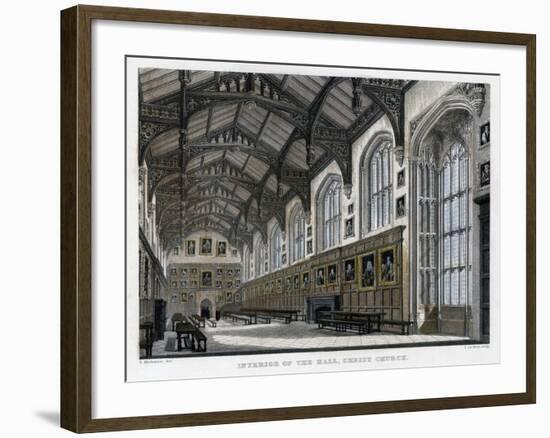 Interior of Christ Church Hall, Oxford University, C1830S-JH Le Keux-Framed Giclee Print