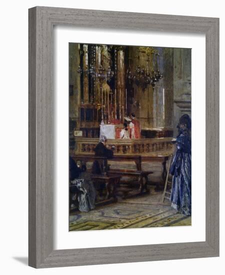 Interior of Church of Santa Maria Presso San Celso-Filippo Carcano-Framed Art Print