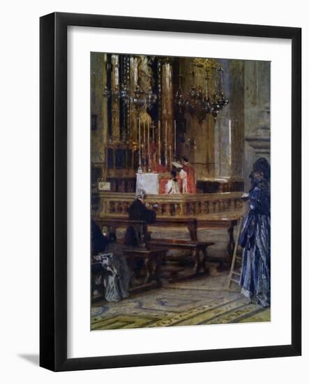 Interior of Church of Santa Maria Presso San Celso-Filippo Carcano-Framed Art Print