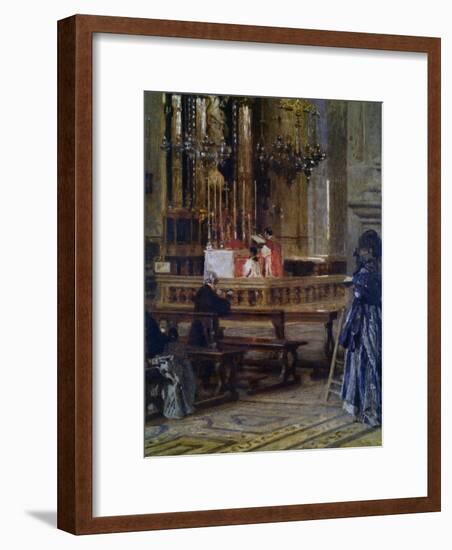 Interior of Church of Santa Maria Presso San Celso-Filippo Carcano-Framed Art Print