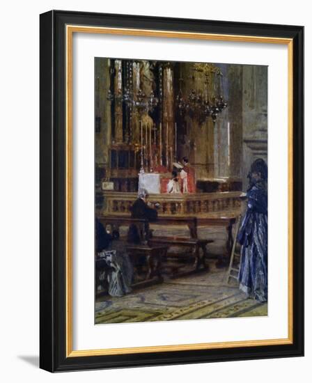 Interior of Church of Santa Maria Presso San Celso-Filippo Carcano-Framed Art Print