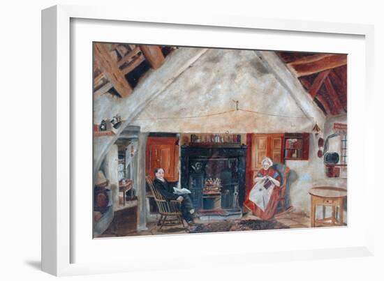 Interior of Cruck Cottage, Possibly Shipley Glen-null-Framed Giclee Print