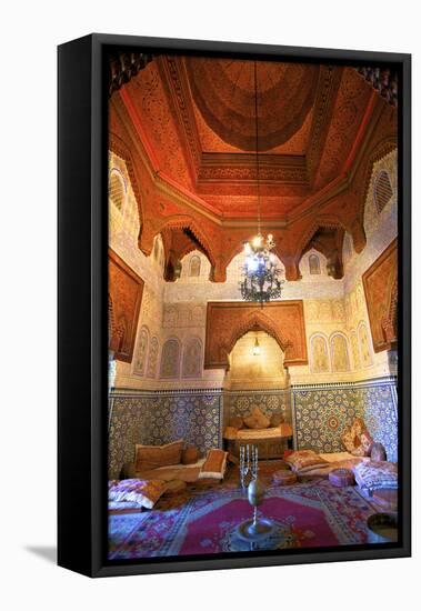 Interior of Dar Jamai Museum, Meknes, Morocco, North Africa-Neil Farrin-Framed Premier Image Canvas