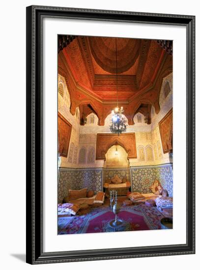 Interior of Dar Jamai Museum, Meknes, Morocco, North Africa-Neil Farrin-Framed Photographic Print