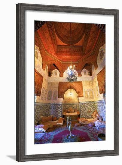 Interior of Dar Jamai Museum, Meknes, Morocco, North Africa-Neil Farrin-Framed Photographic Print