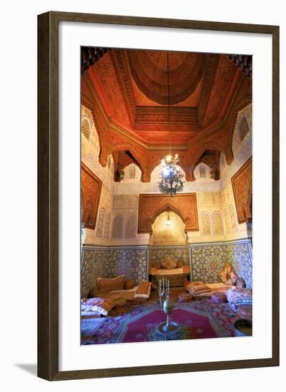 Interior of Dar Jamai Museum, Meknes, Morocco, North Africa-Neil Farrin-Framed Photographic Print