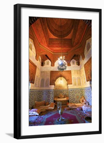 Interior of Dar Jamai Museum, Meknes, Morocco, North Africa-Neil Farrin-Framed Photographic Print