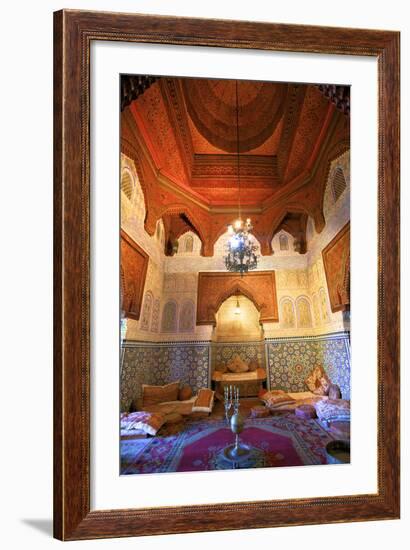 Interior of Dar Jamai Museum, Meknes, Morocco, North Africa-Neil Farrin-Framed Photographic Print