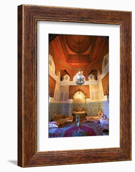 Interior of Dar Jamai Museum, Meknes, Morocco, North Africa-Neil Farrin-Framed Photographic Print