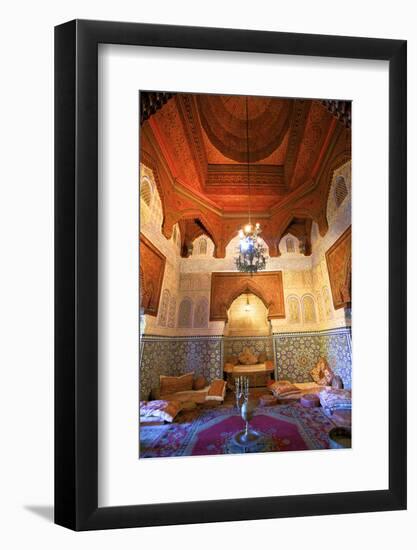 Interior of Dar Jamai Museum, Meknes, Morocco, North Africa-Neil Farrin-Framed Photographic Print