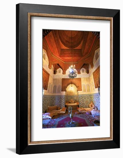 Interior of Dar Jamai Museum, Meknes, Morocco, North Africa-Neil Farrin-Framed Photographic Print