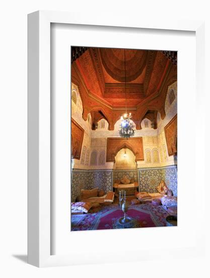 Interior of Dar Jamai Museum, Meknes, Morocco, North Africa-Neil Farrin-Framed Photographic Print