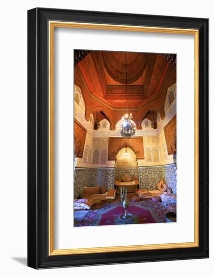 Interior of Dar Jamai Museum, Meknes, Morocco, North Africa-Neil Farrin-Framed Photographic Print