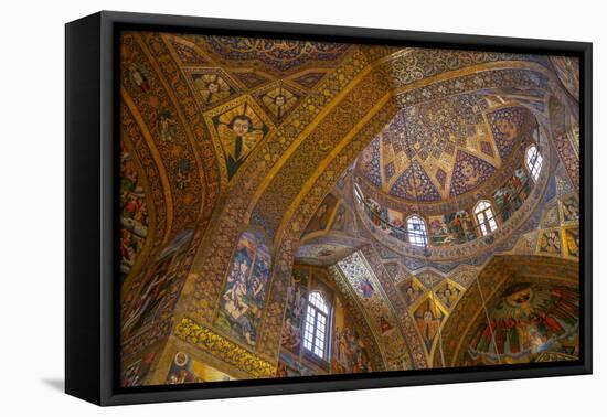 Interior of dome of Vank (Armenian) Cathedral, Isfahan, Iran, Middle East-James Strachan-Framed Premier Image Canvas