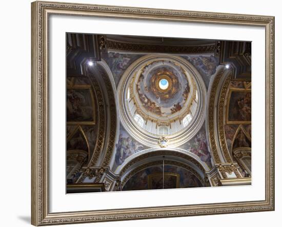 Interior of Dome, St. Paul's Cathedral, Mdina, Malta, Europe-Nick Servian-Framed Photographic Print