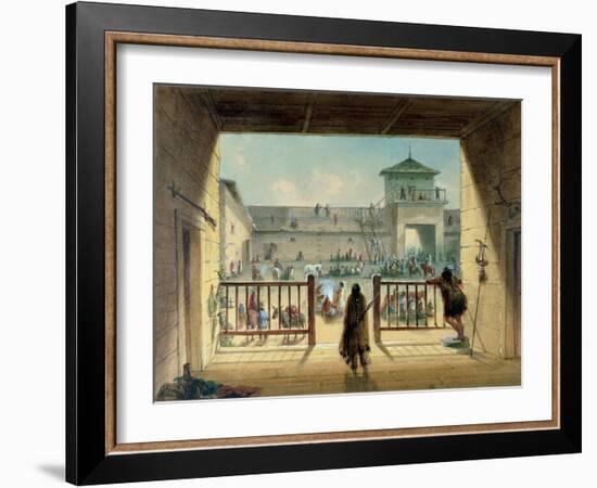 Interior of Fort Laramie, 1858-60-Alfred Jacob Miller-Framed Giclee Print