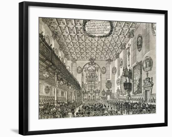 Interior of German Church During Church Service, Germany-null-Framed Giclee Print