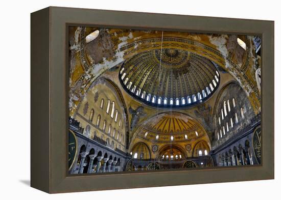 Interior of Grand Haghia Sophia, Istanbul, Turkey-Darrell Gulin-Framed Premier Image Canvas