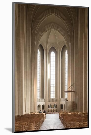 Interior of Grundvigs Church, Bispebjerg, Copenhagen, Denmark-Ben Pipe-Mounted Photographic Print