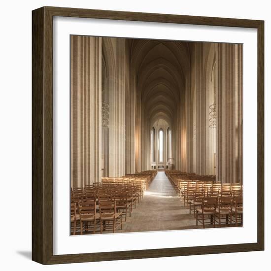 Interior of Grundvigs Church, Bispebjerg, Copenhagen, Denmark-Ben Pipe-Framed Photographic Print