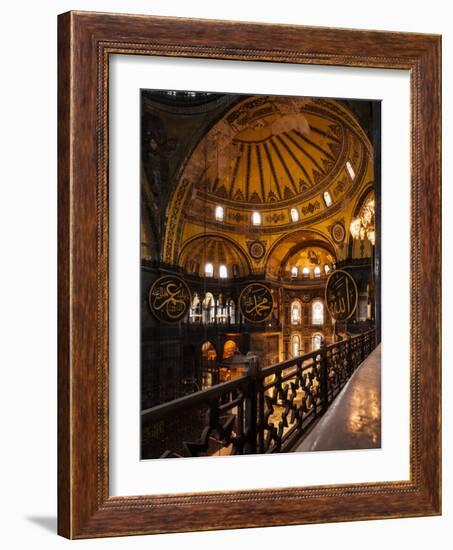 Interior of Hagia Sofia (Aya Sofya), Sultanahmet, Istanbul, Turkey-Ben Pipe-Framed Photographic Print