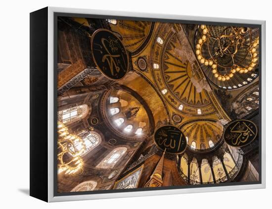 Interior of Hagia Sofia (Aya Sofya), Sultanahmet, Istanbul, Turkey-Ben Pipe-Framed Premier Image Canvas