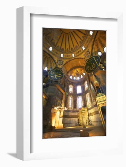 Interior of Hagia Sophia (Aya Sofya Mosque) (The Church of Holy Wisdom)-Neil Farrin-Framed Photographic Print