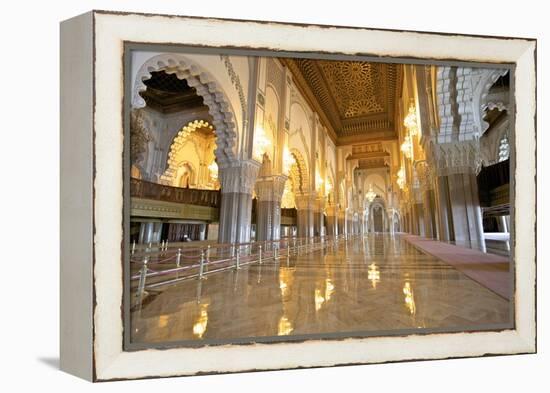 Interior of Hassan Ll Mosque, Casablanca, Morocco, North Africa, Africa-Neil Farrin-Framed Premier Image Canvas