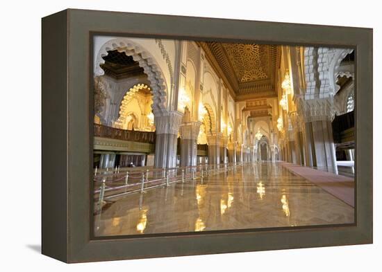 Interior of Hassan Ll Mosque, Casablanca, Morocco, North Africa, Africa-Neil Farrin-Framed Premier Image Canvas
