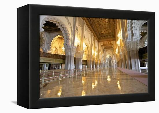 Interior of Hassan Ll Mosque, Casablanca, Morocco, North Africa, Africa-Neil Farrin-Framed Premier Image Canvas