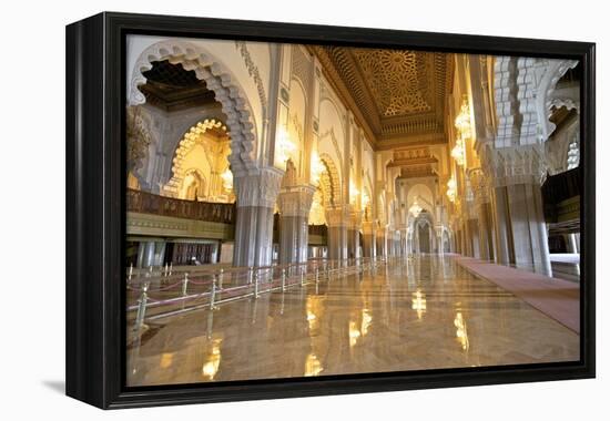 Interior of Hassan Ll Mosque, Casablanca, Morocco, North Africa, Africa-Neil Farrin-Framed Premier Image Canvas