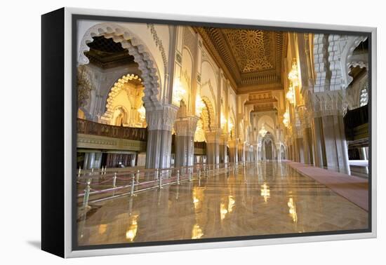 Interior of Hassan Ll Mosque, Casablanca, Morocco, North Africa, Africa-Neil Farrin-Framed Premier Image Canvas