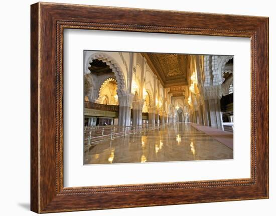 Interior of Hassan Ll Mosque, Casablanca, Morocco, North Africa, Africa-Neil Farrin-Framed Photographic Print