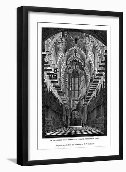 Interior of Henry VII Chapel, Westminster Abbey, 1843-J Jackson-Framed Giclee Print