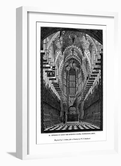 Interior of Henry VII Chapel, Westminster Abbey, 1843-J Jackson-Framed Giclee Print