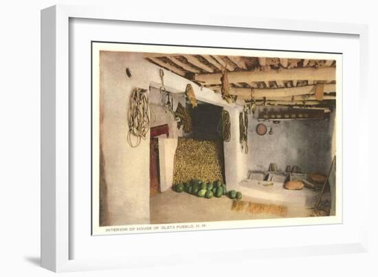 Interior of House, Isleta Pueblo, New Mexico-null-Framed Art Print