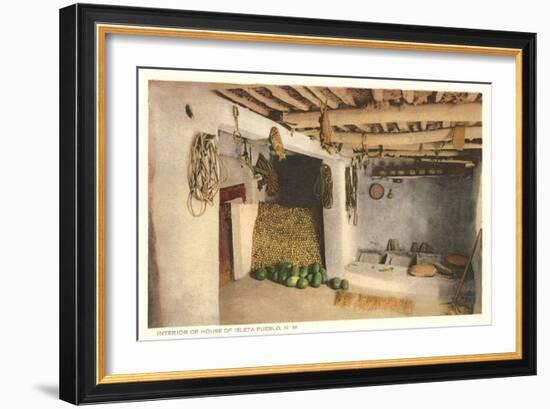 Interior of House, Isleta Pueblo, New Mexico-null-Framed Art Print