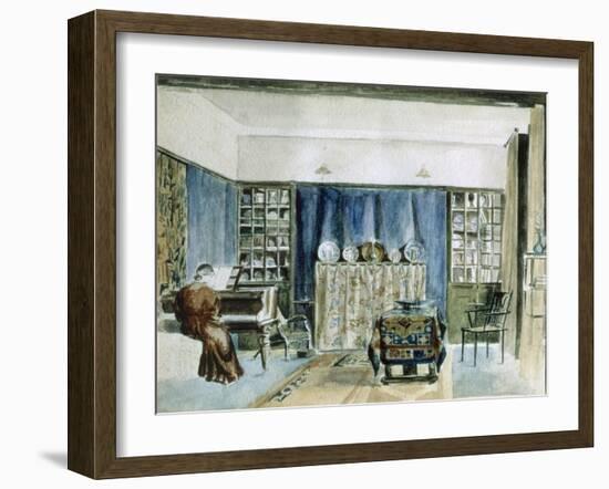 Interior of Kelmscott Manor (W/C on Paper)-William Morris-Framed Giclee Print