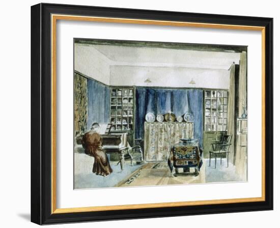 Interior of Kelmscott Manor (W/C on Paper)-William Morris-Framed Giclee Print