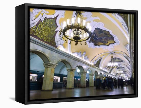 Interior of Komsomolskaya Metro Station, Moscow, Russia, Europe-Lawrence Graham-Framed Premier Image Canvas