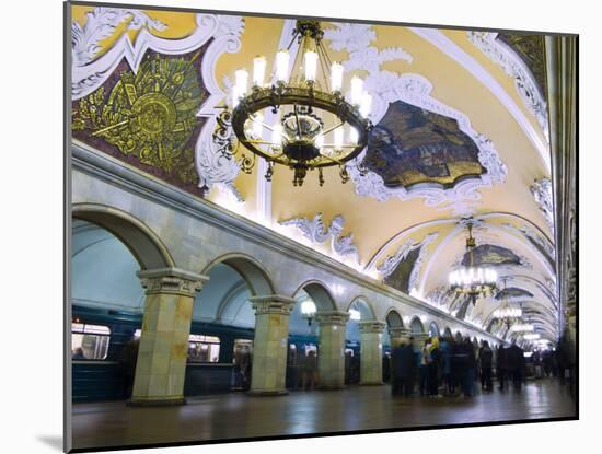 Interior of Komsomolskaya Metro Station, Moscow, Russia, Europe-Lawrence Graham-Mounted Photographic Print