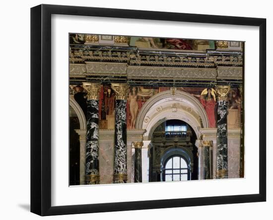 Interior of Kunsthistorisches Museum, Vienna, Figures of Ancient Greece and Ancient Egypt-Gustav Klimt-Framed Giclee Print