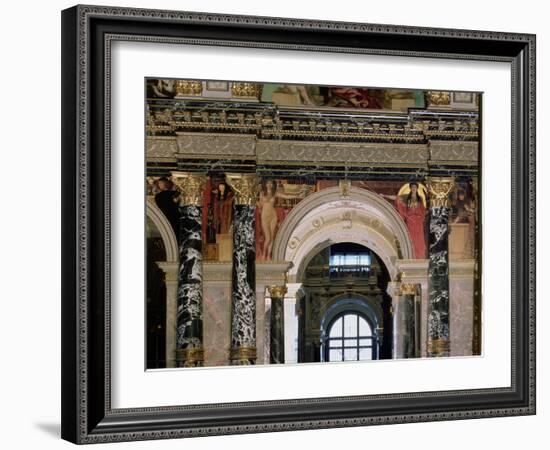 Interior of Kunsthistorisches Museum, Vienna, Figures of Ancient Greece and Ancient Egypt-Gustav Klimt-Framed Giclee Print