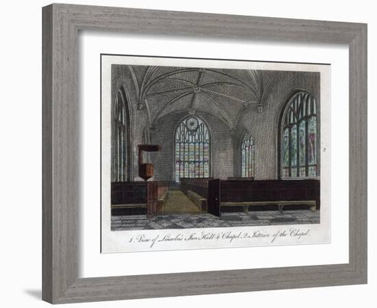 Interior of Lincoln's Inn Chapel, London, 1811-Pals-Framed Giclee Print