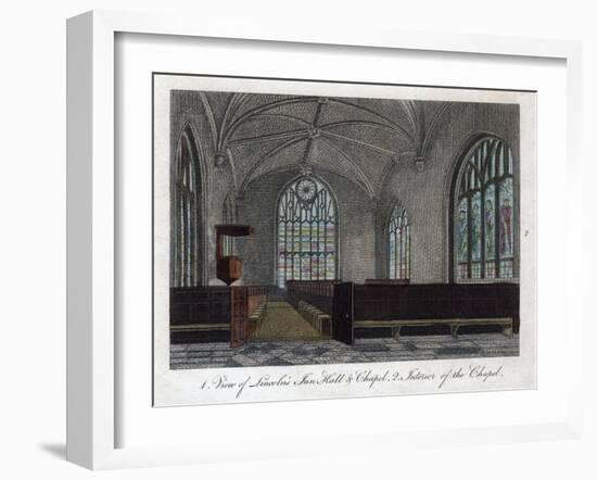 Interior of Lincoln's Inn Chapel, London, 1811-Pals-Framed Giclee Print