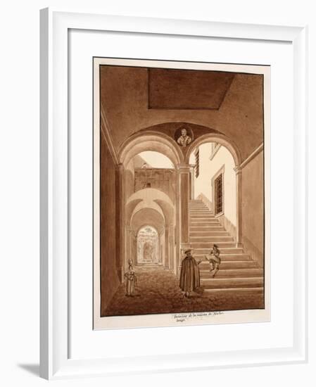 Interior of Michelangelo's House, 1833-Agostino Tofanelli-Framed Giclee Print