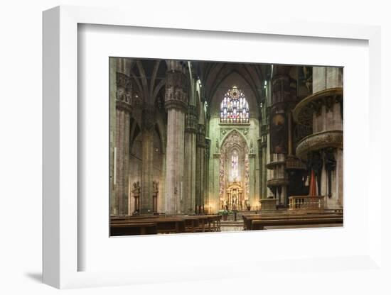 Interior of Milan Cathedral, Piazza Duomo, Milan, Lombardy, Italy, Europe-Ben Pipe-Framed Photographic Print