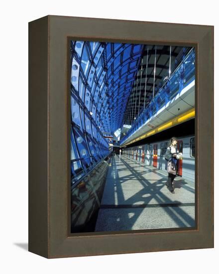 Interior of Modern Cermy Most Metro Station, Prague, Czech Republic-Richard Nebesky-Framed Premier Image Canvas